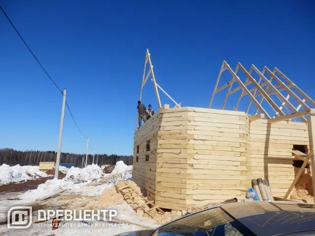 Строительство дома из бруса размером 8х10 с "эркером", Можайский район д.Моденово, фото 9 из 19