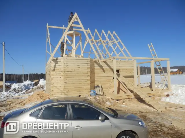 Строительство дома из бруса размером 8х10 с "эркером", Можайский район д.Моденово, фото 13 из 19