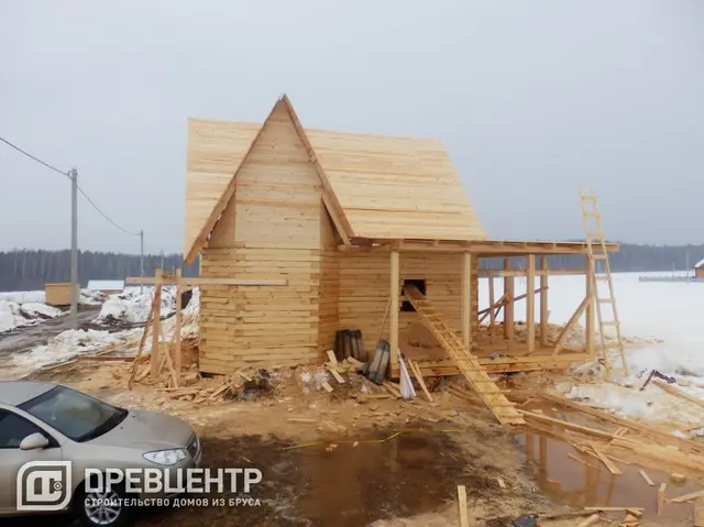 Строительство дома из бруса размером 8х10 с "эркером", Можайский район д.Моденово, фото 15 из 19