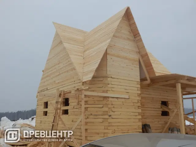 Строительство дома из бруса размером 8х10 с "эркером", Можайский район д.Моденово, фото 16 из 19