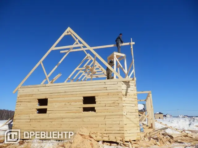 Строительство дома из бруса размером 8х10 с "эркером", Можайский район д.Моденово, фото 12 из 19