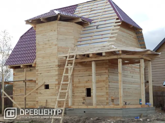 Строительство дома из бруса размером 7х9 Ступинский район, Соколова Пустынь, фото 17 из 20