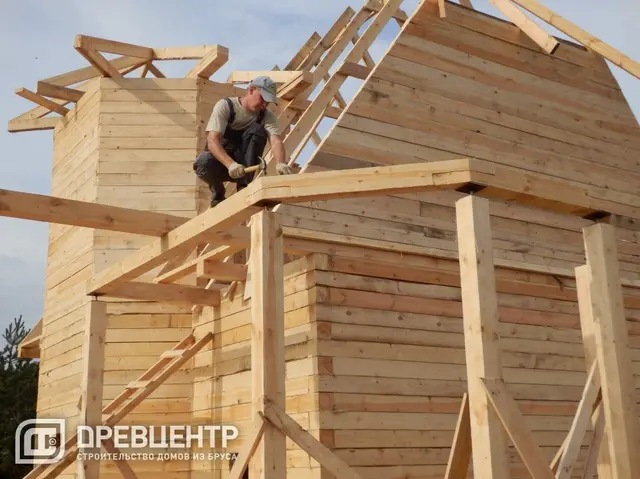 Строительство дома из бруса размером 7х9 Ступинский район, Соколова Пустынь, фото 13 из 20