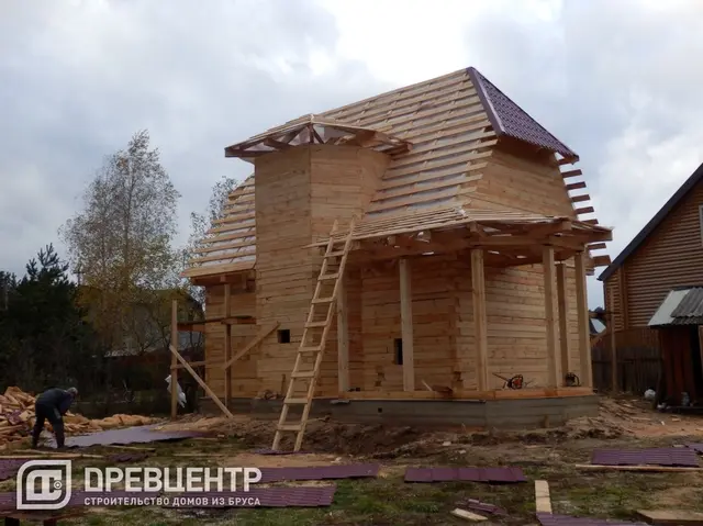 Строительство дома из бруса размером 7х9 Ступинский район, Соколова Пустынь, фото 15 из 20