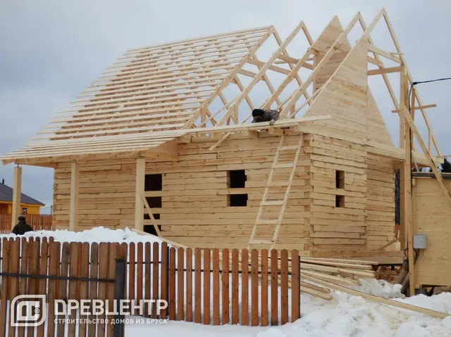 Строительство дома из бруса размером 8х9 Волоколамский район, фото 18 из 23