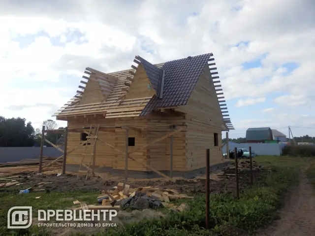 Строительство дома из бруса размером 7х9 с "эркером"Заокский р-он, фото 47 из 54