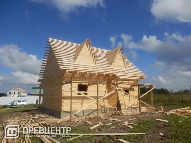 Строительство дома из бруса размером 7х9 с "эркером"Заокский р-он, фото 46 из 54
