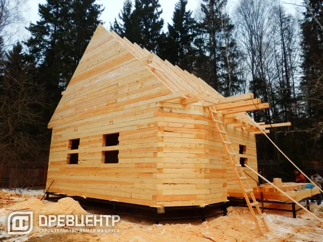 Дом из бруса 7х9 по проекту ДБ 37 с дополнением Солнечногорский район, д.Ложки, фото 17 из 66