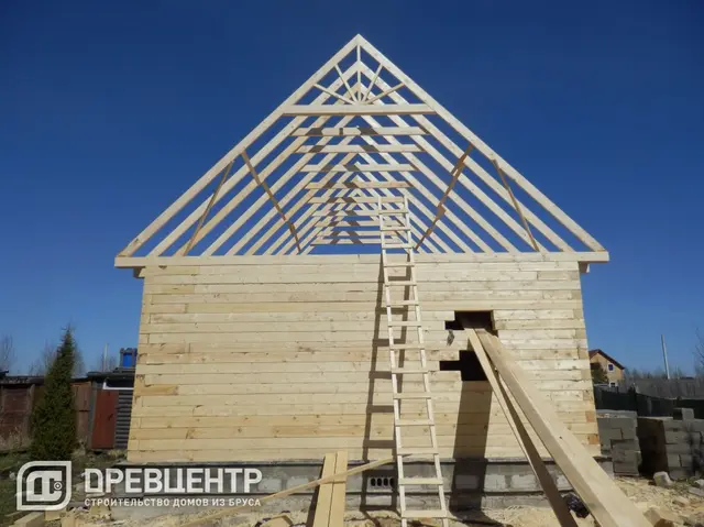 Строительство дома из бруса 7х9 по эскизу заказчика., фото 15 из 29