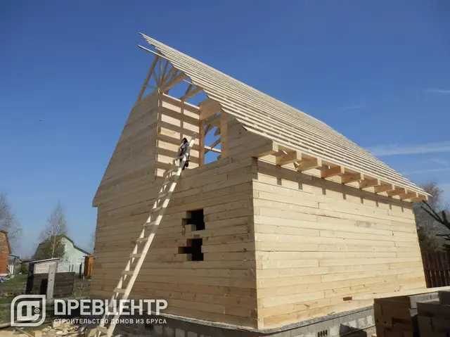 Строительство дома из бруса 7х9 по эскизу заказчика., фото 20 из 29