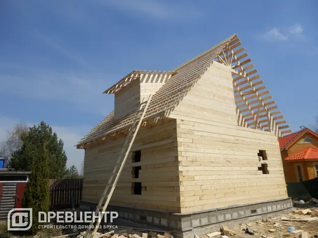 Строительство дома из бруса 7х9 по эскизу заказчика., фото 21 из 29