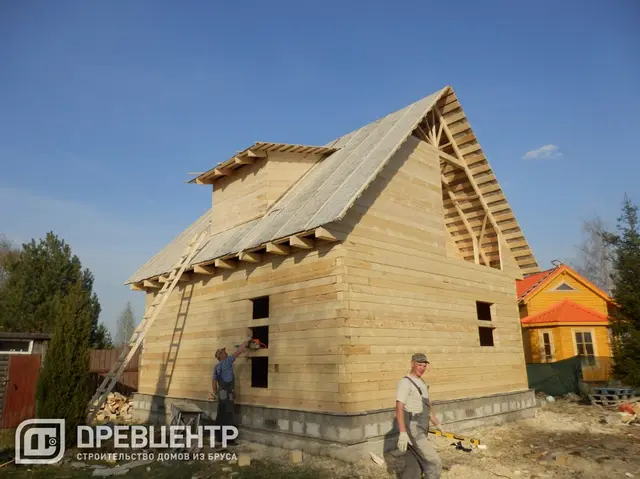 Строительство дома из бруса 7х9 по эскизу заказчика., фото 27 из 29