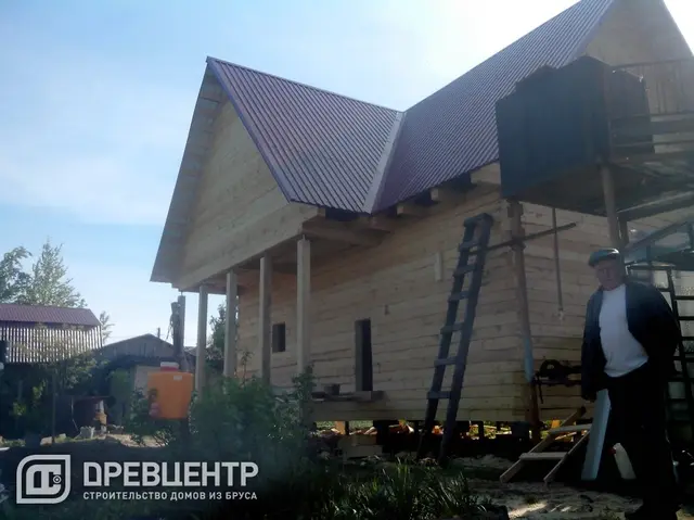 Строительство дома из бруса 6х9 по проекту ДБ 17, фото 22 из 25