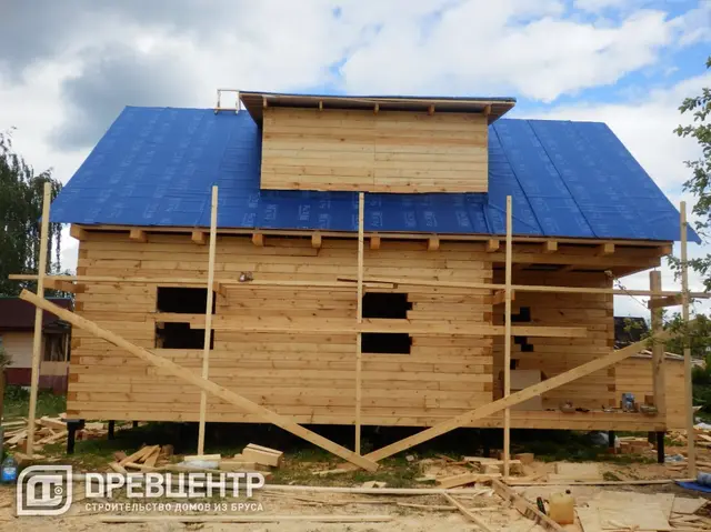 Строительство дома из бруса по проекту ДБ 48 г.Дубна, фото 14 из 22