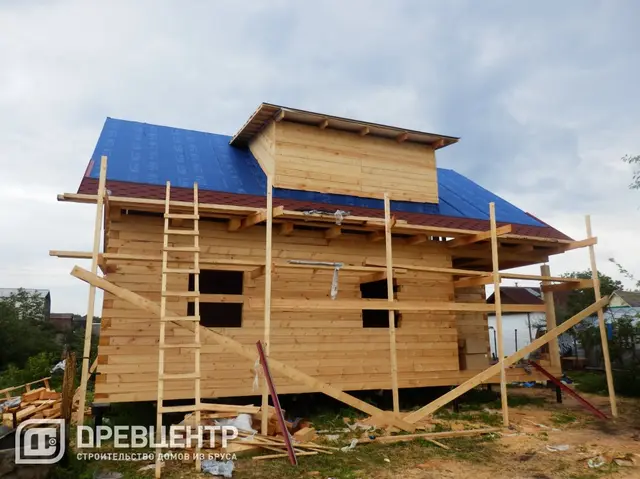 Строительство дома из бруса по проекту ДБ 48 г.Дубна, фото 15 из 22
