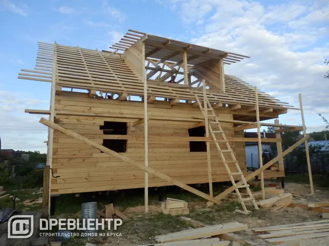 Строительство дома из бруса по проекту ДБ 48 г.Дубна, фото 9 из 22