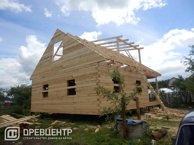 Строительство дома из бруса по проекту ДБ 48 г.Дубна, фото 8 из 22