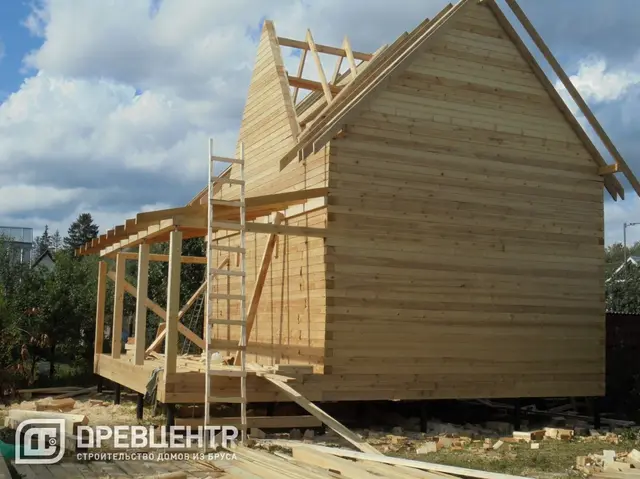 Строительство дома из проф.бруса по проекту ДБ 57, фото 19 из 28