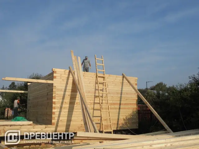 Строительство дома из проф.бруса по проекту ДБ 57, фото 13 из 28