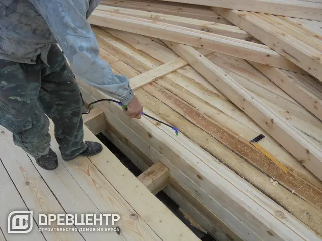 Строительство дома из проф.бруса по проекту ДБ 57, фото 8 из 28