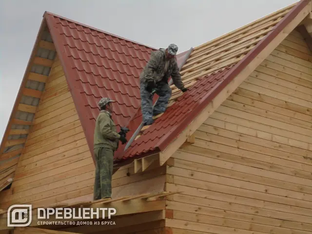 Строительство дома из проф.бруса по проекту ДБ 57, фото 21 из 28