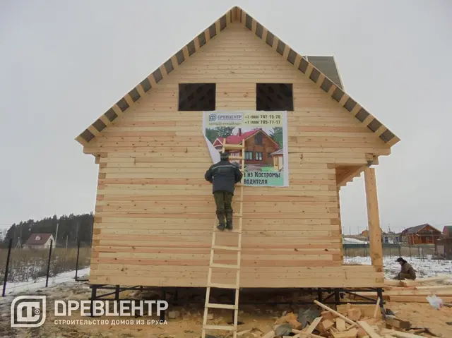 Строительство дома из бруса по проекту ДБ68, фото 23 из 34