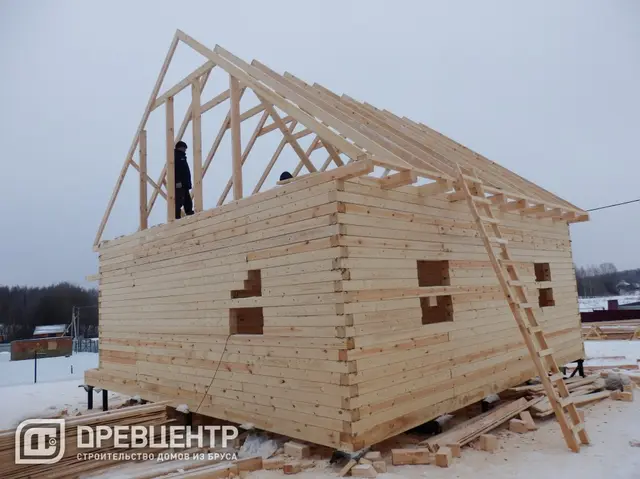Строительство дома из профилированного бруса по проекту ДБ 32, фото 15 из 23