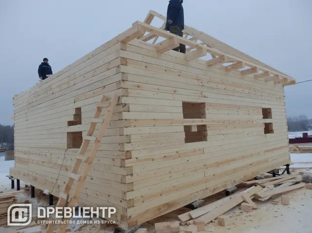 Строительство дома из профилированного бруса по проекту ДБ 32, фото 13 из 23