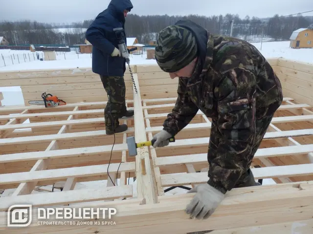 Строительство дома из профилированного бруса по проекту ДБ 32, фото 7 из 23