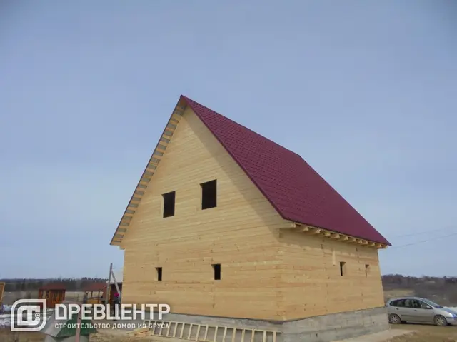 Строительство дома из профилированного бруса 145х195 мм размером 9х9 м., фото 25 из 31