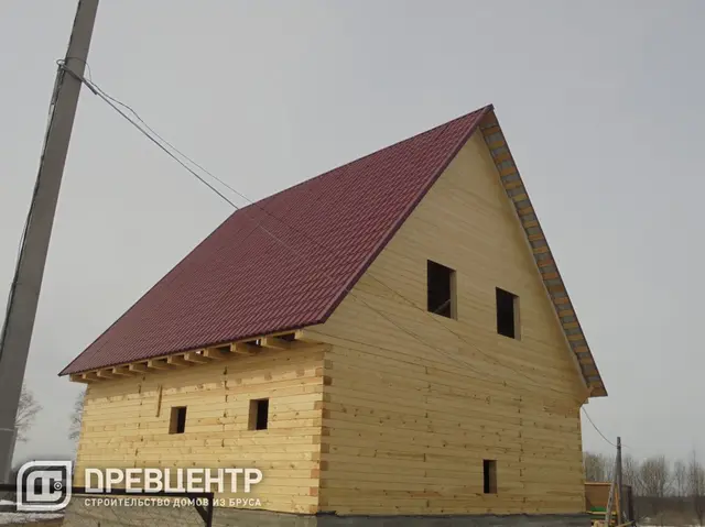 Строительство дома из профилированного бруса 145х195 мм размером 9х9 м., фото 26 из 31