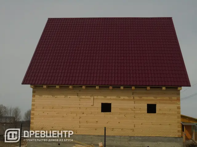 Строительство дома из профилированного бруса 145х195 мм размером 9х9 м., фото 27 из 31
