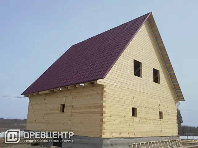 Строительство дома из профилированного бруса 145х195 мм размером 9х9 м., фото 23 из 31