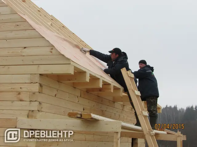 Строительство дома из профилированного бруса 145х145 мм по проекту ДБ 59 в Можайском районе, фото 10 из 32