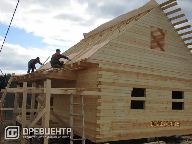 Строительство дома из профилированного бруса 145х145 мм по проекту ДБ 59 в Можайском районе, фото 12 из 32