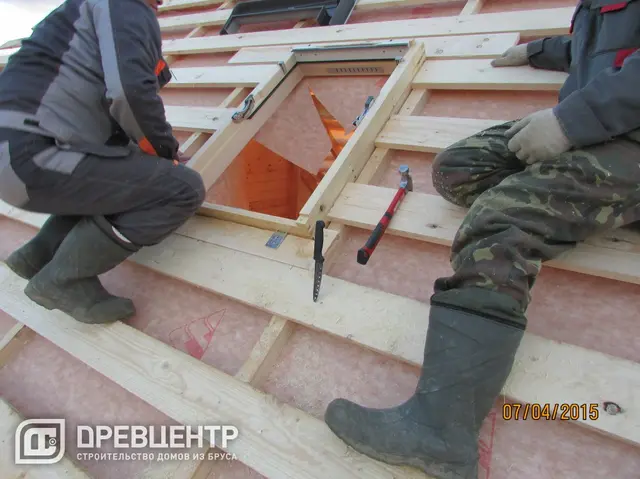Строительство дома из профилированного бруса 145х145 мм по проекту ДБ 59 в Можайском районе, фото 16 из 32