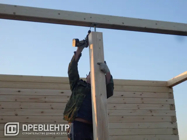 Строительство дома из бруса по проекту ДБ10 в Можайском районе., фото 14 из 26