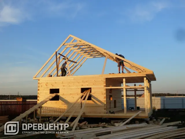 Строительство дома из бруса по проекту ДБ10 в Можайском районе., фото 16 из 26