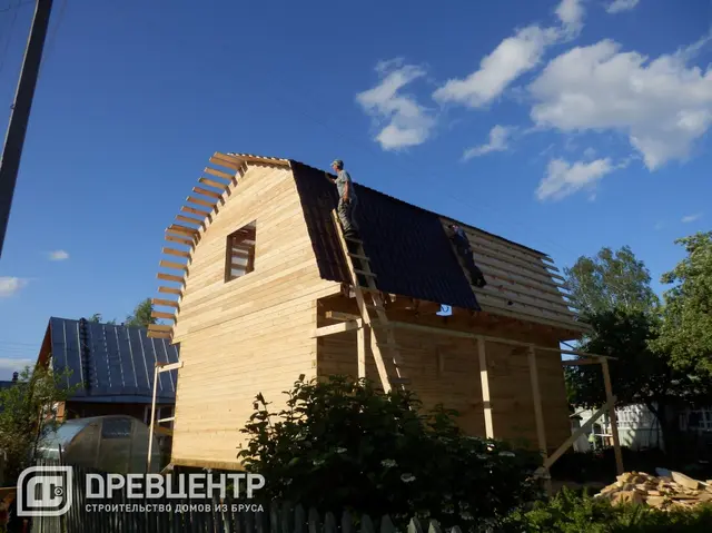 Строительство дома из бруса 6х9 по проекту заказчика в Волоколамском районе, фото 22 из 26