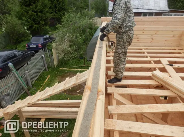 Строительство дома из бруса 6х9 по проекту заказчика в Волоколамском районе, фото 14 из 26