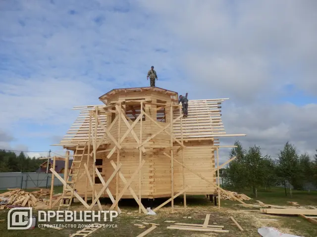 Строительство дома из бруса по проекту ДБ4 в Можайском районе, фото 21 из 29