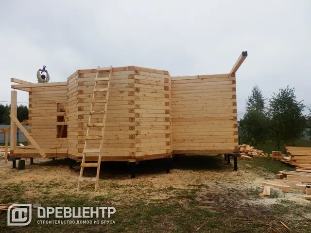 Строительство дома из бруса по проекту ДБ4 в Можайском районе, фото 16 из 29