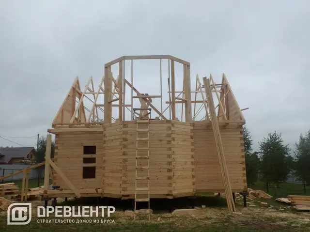 Строительство дома из бруса по проекту ДБ4 в Можайском районе, фото 18 из 29