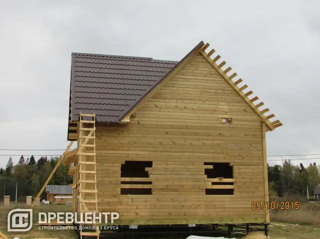 Строительство дома из бруса по проекту ДБ18 в Истринском районе, фото 18 из 25