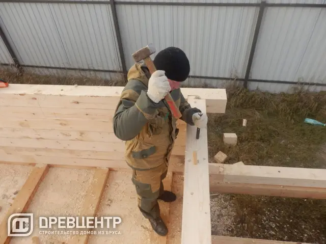 Строительство дома из бруса по проекту ДБ24 в Раменском районе с.Михеево, фото 7 из 16