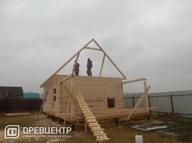 Строительство дома из бруса по проекту ДБ24 в Раменском районе с.Михеево, фото 11 из 16