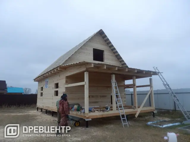 Строительство дома из бруса по проекту ДБ24 в Раменском районе с.Михеево, фото 13 из 16