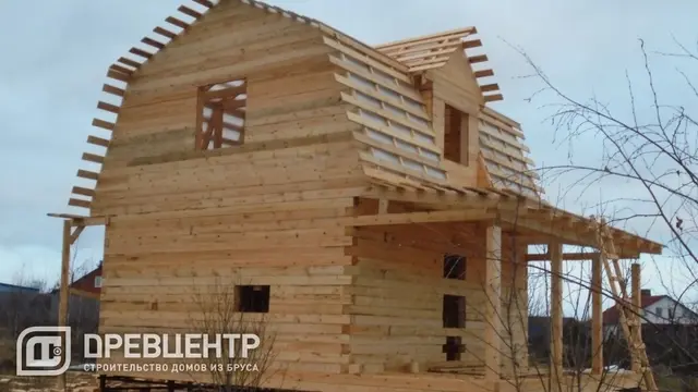 Строительство дома из бруса по проекту ДБ 60 в Тульской области г.Ясногорск, фото 10 из 12
