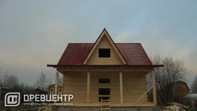 Строительство дома из бруса по проекту ДБ 56 в Тульской области Заокском районе, фото 19 из 20