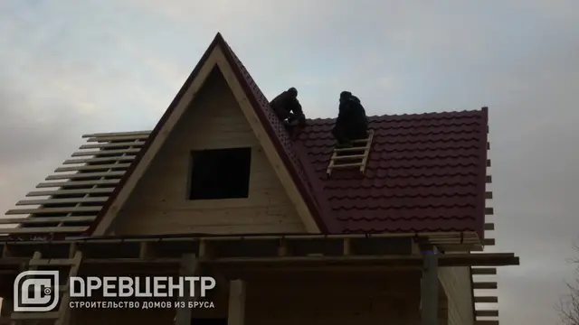 Строительство дома из бруса по проекту ДБ 56 в Тульской области Заокском районе, фото 14 из 20